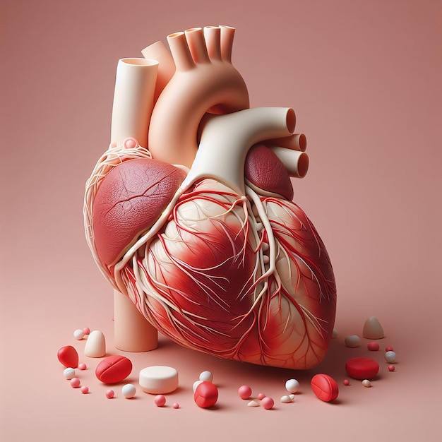 View of anatomic isolated heart model