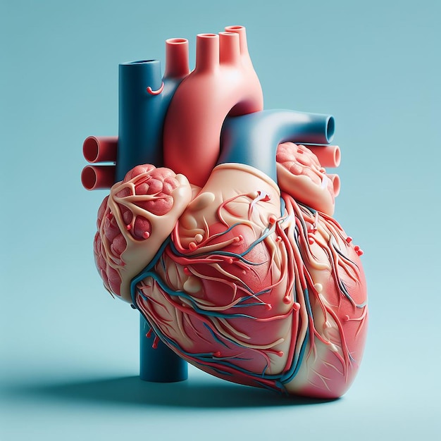 View of anatomic isolated heart model