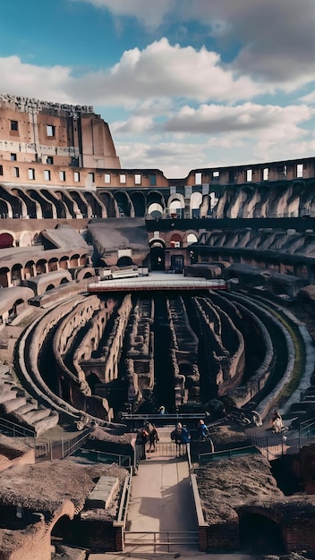 View of ancient roman colosseum arena