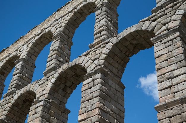 View of the aqueduct of Segovia, Spain