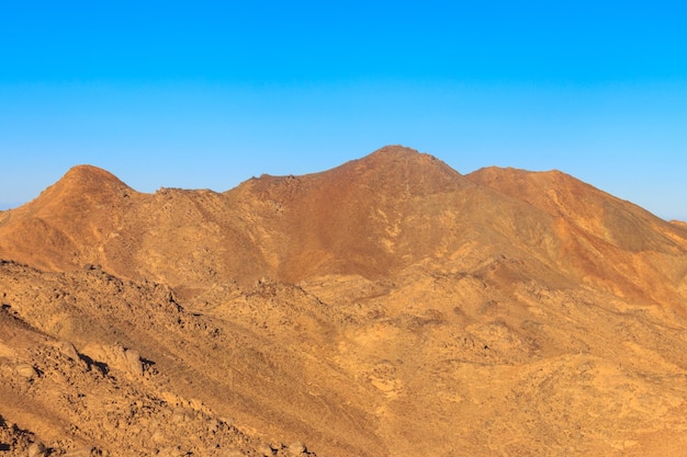 View of Arabian desert and mountain range Red Sea Hills in Egypt