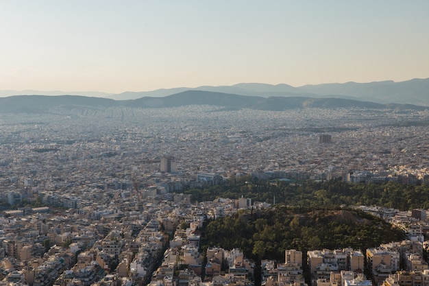 View of Athens city with Mount Lycabettus, Greece