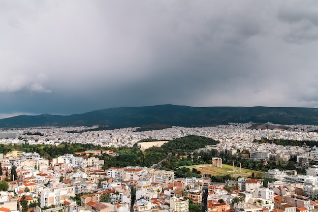 View of Athens from the height of the Acropolis.