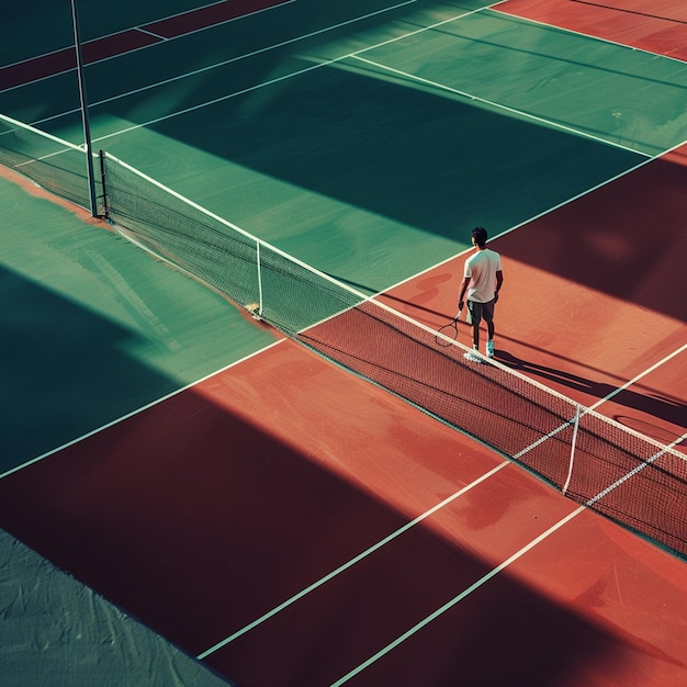 View of athletic male tennis player