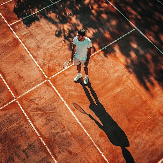 View of athletic male tennis player