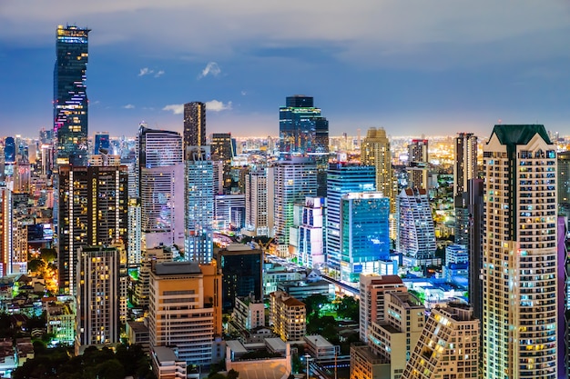 View of Bangkok city at night, Thailand