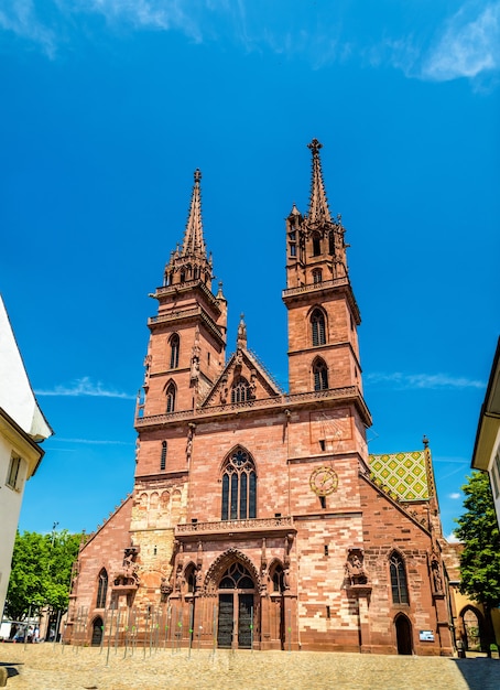 View of the Basel Minster Cathedral in Switzerland