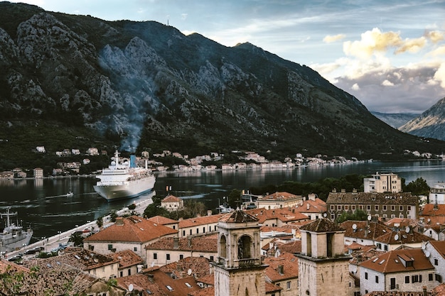 View of Bay of Kotor old town from Lovcen mountain