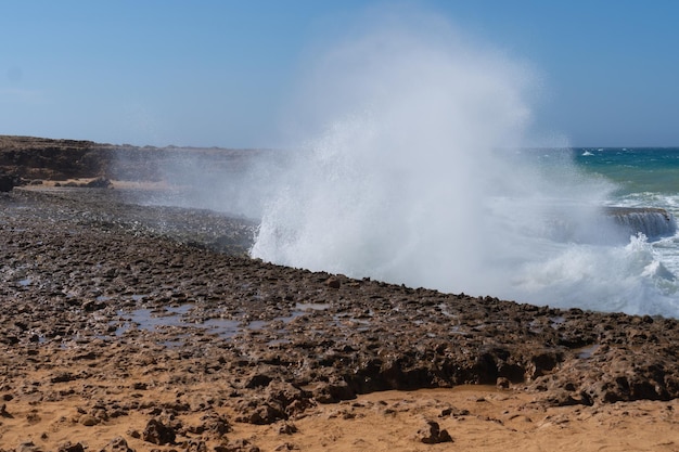 View Of Beach Against Blue Sky Photo taken in La Guajira Colombia