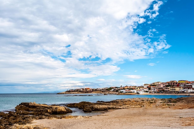 View of the beach inside the city of Porto Torres