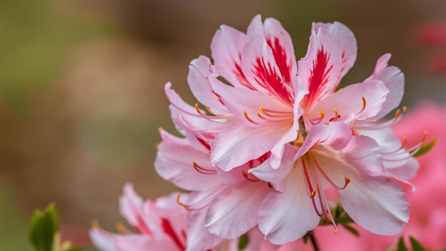 view of beautiful azalea flowers