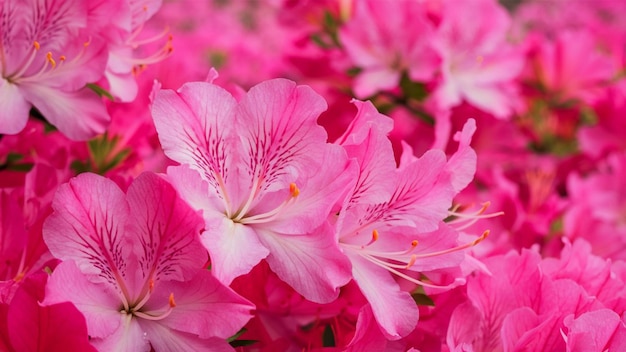 view of beautiful azalea flowers