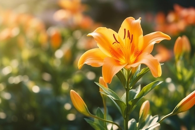 View of beautiful blooming lily flower