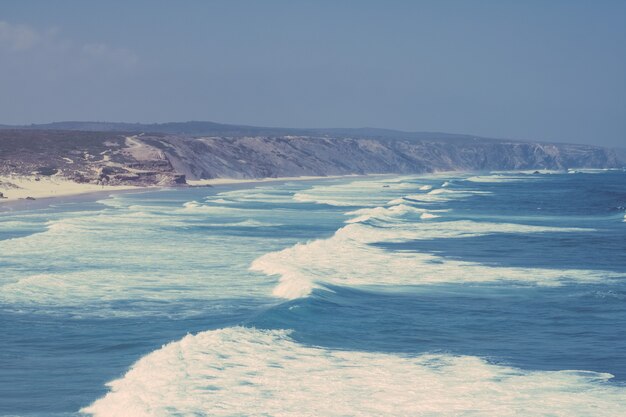 View of a beautiful coastline atlantic ocean in europe  travel vacation and summer concept your perfect holiday destination