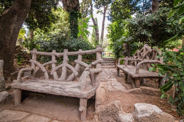 View of the beautiful garden of Alameda located in Faro, Portugal.