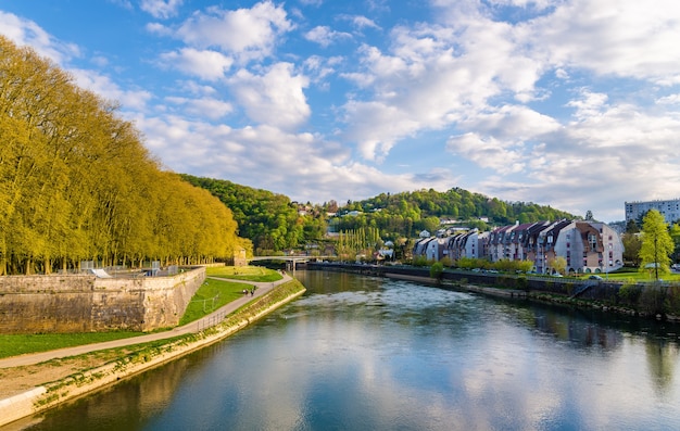 View of Besancon over the Doubs River - France