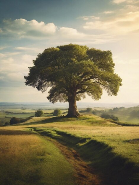 view of big trees in the countryside