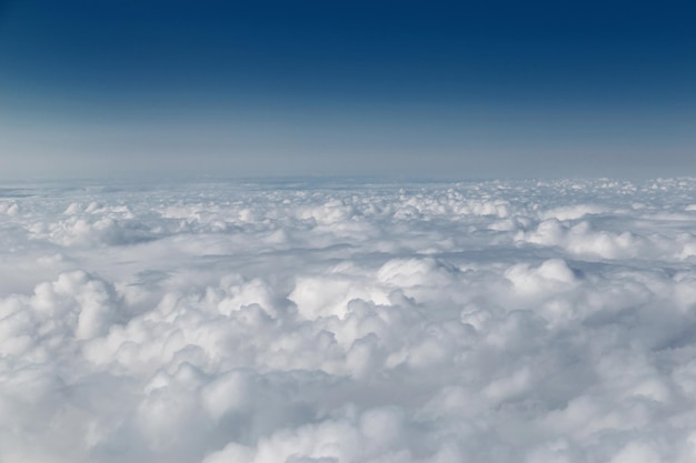 View of blue sky above clouds landscape