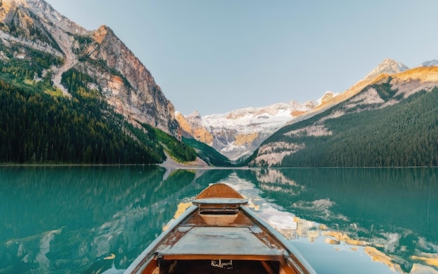 View of boat floating on water with nature scenery