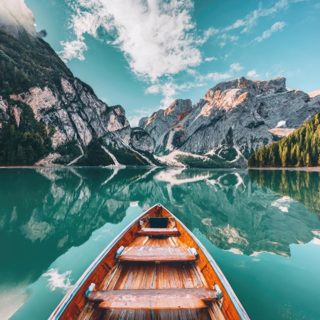 View of boat floating on water with nature scenery