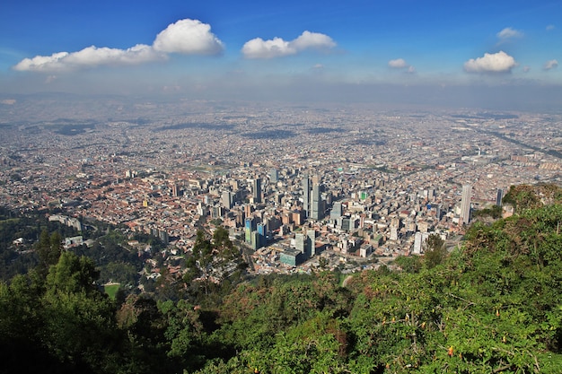 The view on Bogota from Mount Montserrat, Colombia