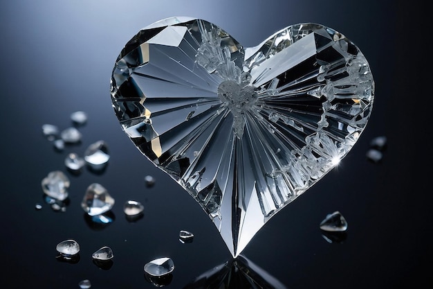 View of a broken crystal heart