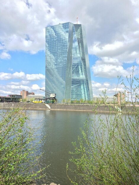 View of built structure against cloudy sky