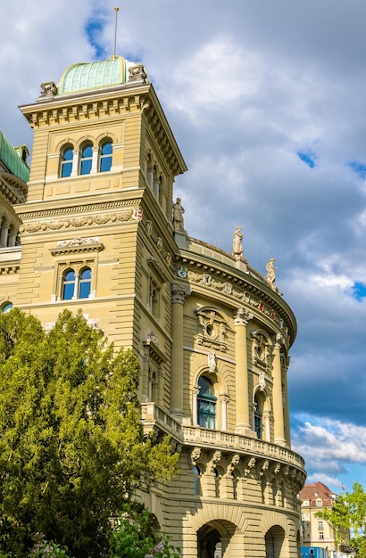 View of the Bundeshaus in Bern Switzerland