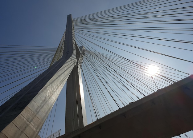 View of the cablestayed bridge of the Marginal Pinheiros in Sao Paulo