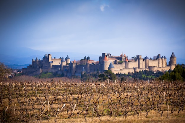 View of Carcassonne castle in LanguedocRosellon France