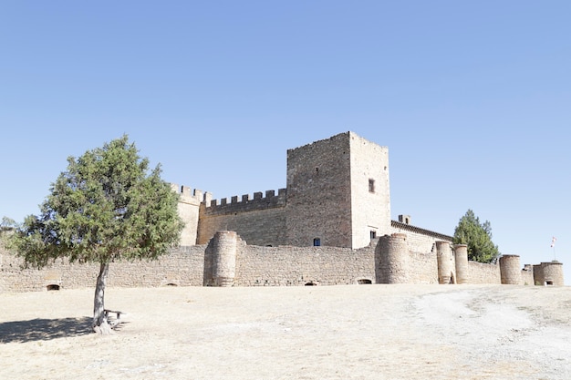 View of the castle of Pedraza located in the province of Segovia, Castile and Leon, Spain