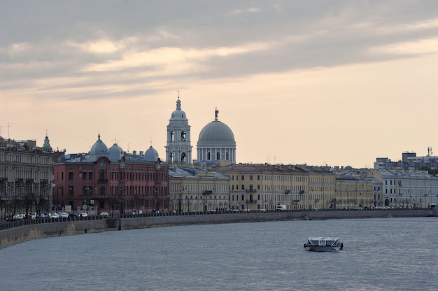 View of the Catherine Church on Vasilievsky island in St. Petersburg