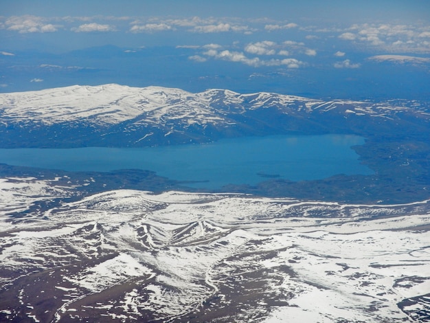 The view on Caucasian Mountains from the airplane