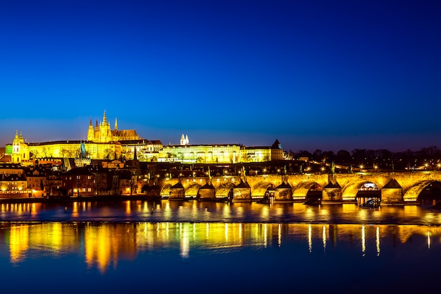 View of Charles Bridge in Prague 