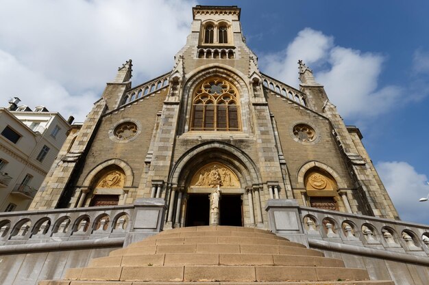 The view of church Saint Eugenie in Biarritz France