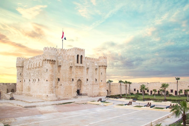 View of the Citadel of Qaitbay in Alexandria, Egypt