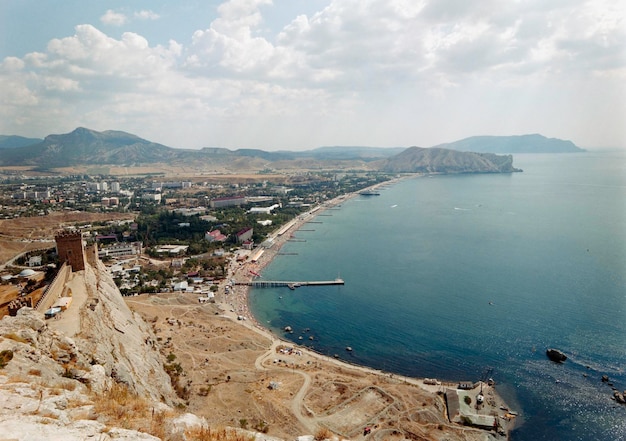 View of the city and the bay of the city of Sudak,