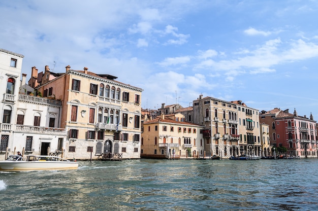 View of the city from the Grand canal, historical center.