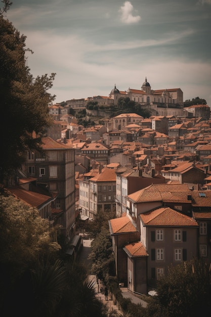 A view of a city from the hill