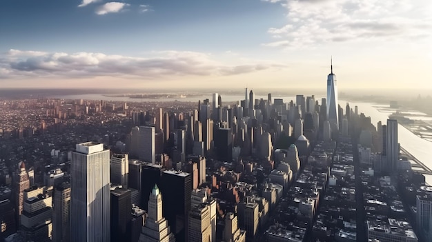 A view of the city from the top of the empire state building