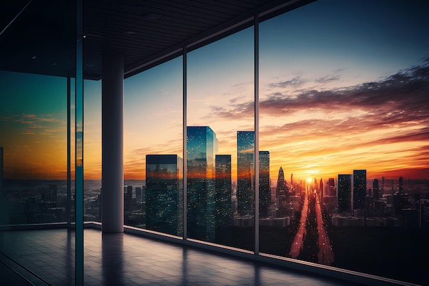 A view of a city from a window