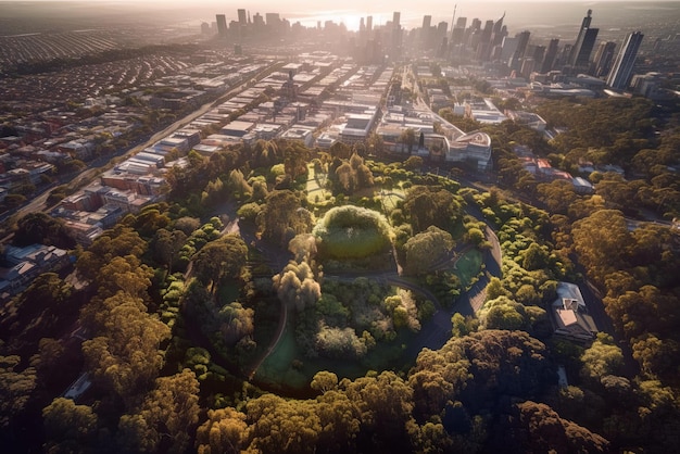 A view of the city of oakland from above.