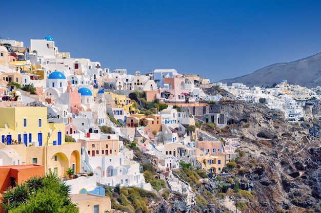 View of the city of Oia Santorini Greece