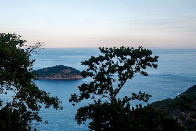 View of the city of Rio de Janeiro from Sugarloaf mountain at sunset, Brazil