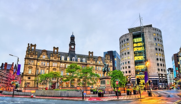 View of City Square in Leeds  West Yorkshire, England