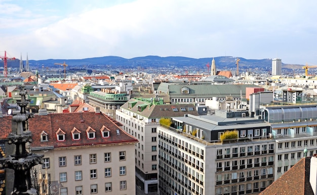 A view of the city of zurich from the top of the building