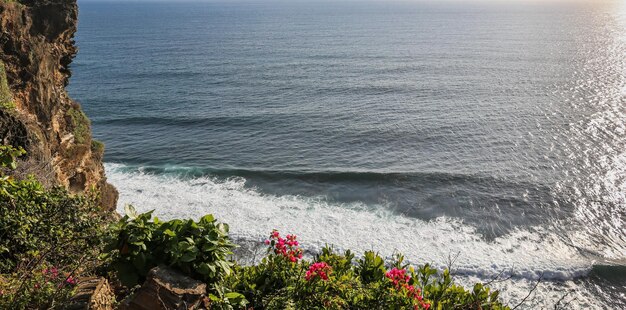 view of a cliff in Bali IndonesiaUlu Watu Temple