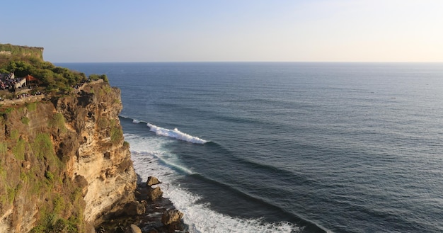 view of a cliff in Bali IndonesiaUlu Watu Temple