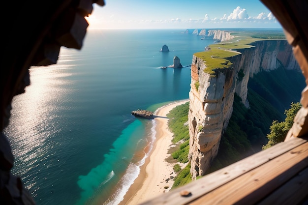 A view of the cliffs from the cliffs of st. lawrence