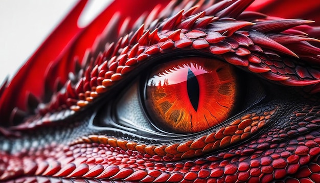 Photo view of closeup dragon eye